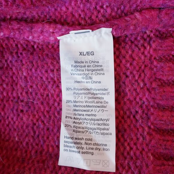 J. CREW Crewneck Sweater Merino Wool Alpaca Blend Heather Pink Women's Size XL - Picture 8 of 11